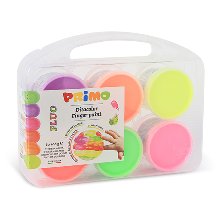 Finger paint Fluo-set 6x100g in the group Kids / Kids' Paint & Crafts / Finger Paint at Pen Store (132083)