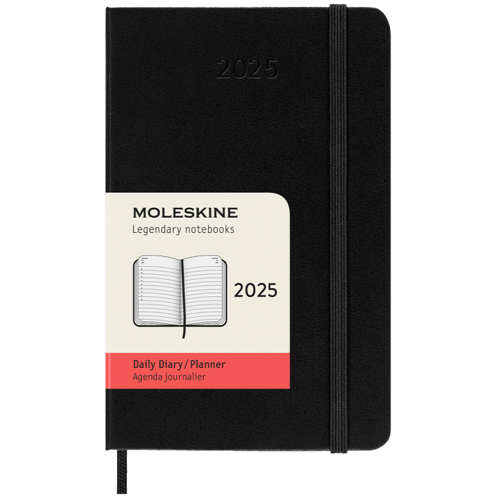 12M Daily Calendar 2025 Hardcover Pocket Black in the group Paper & Pads / Planners / 12-Month Planners at Pen Store (133770)