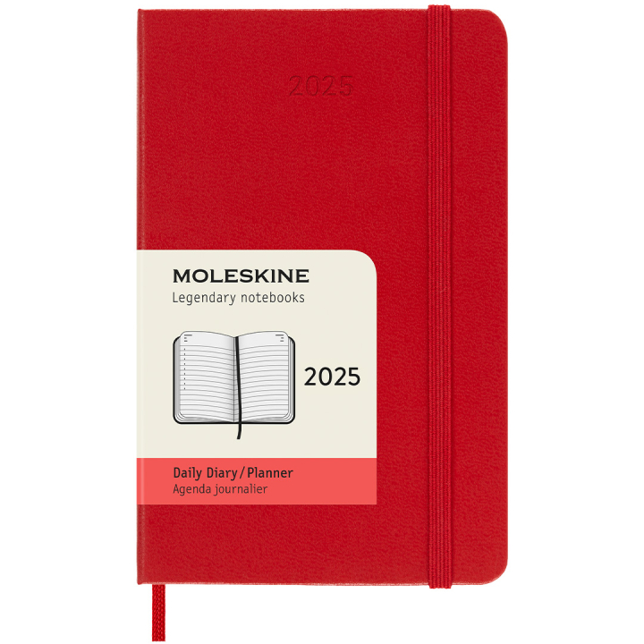 12M Daily Calendar 2025 Hardcover Pocket Red in the group Paper & Pads / Planners / 12-Month Planners at Pen Store (133773)