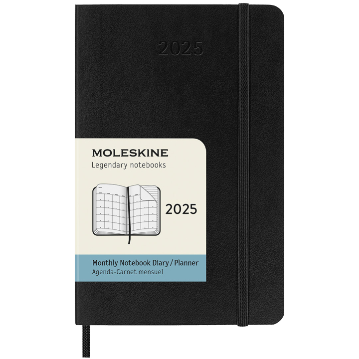 12M Monthly Calendar 2025 Softcover Pocket Black in the group Paper & Pads / Planners / 12-Month Planners at Pen Store (133778)