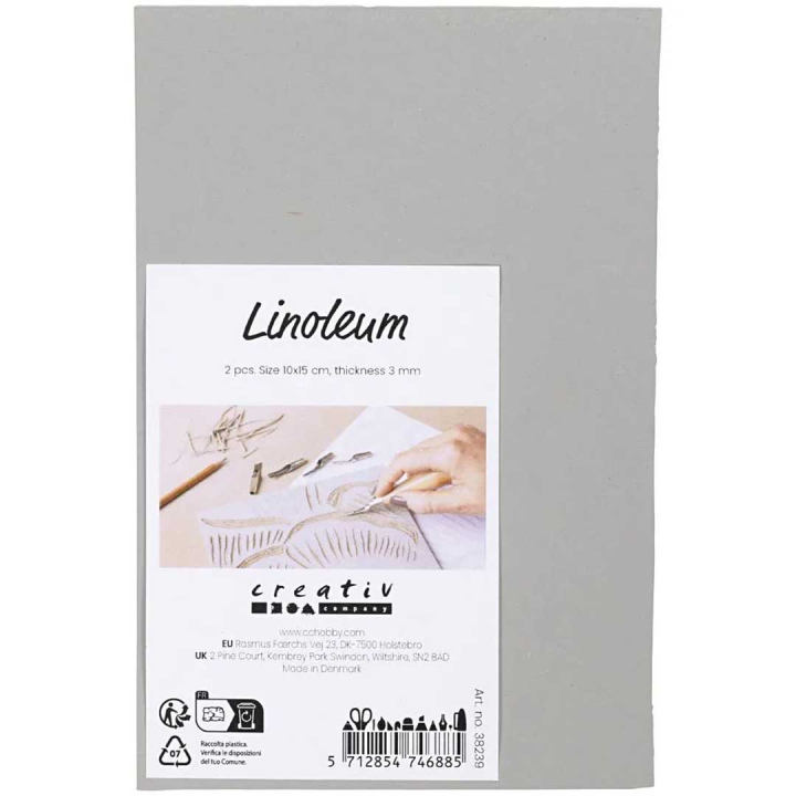 Linoleum 10x15 cm pack of 2 in the group Hobby & Creativity / Create / Linoleum prints at Pen Store (133825)