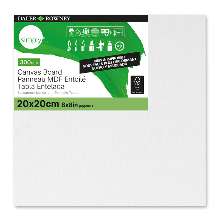 Canvas board Cotton 20x20 cm in the group Art Supplies / Studio / Canvas Panels at Pen Store (133833)