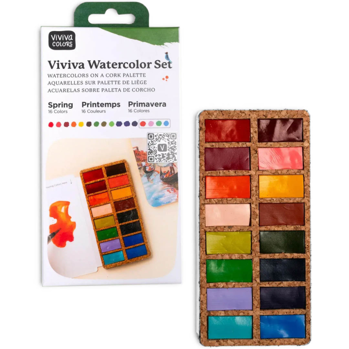 Watercolour Pans Spring 16 Colours in the group Art Supplies / Artist colours / Watercolor Paint at Pen Store (133836)