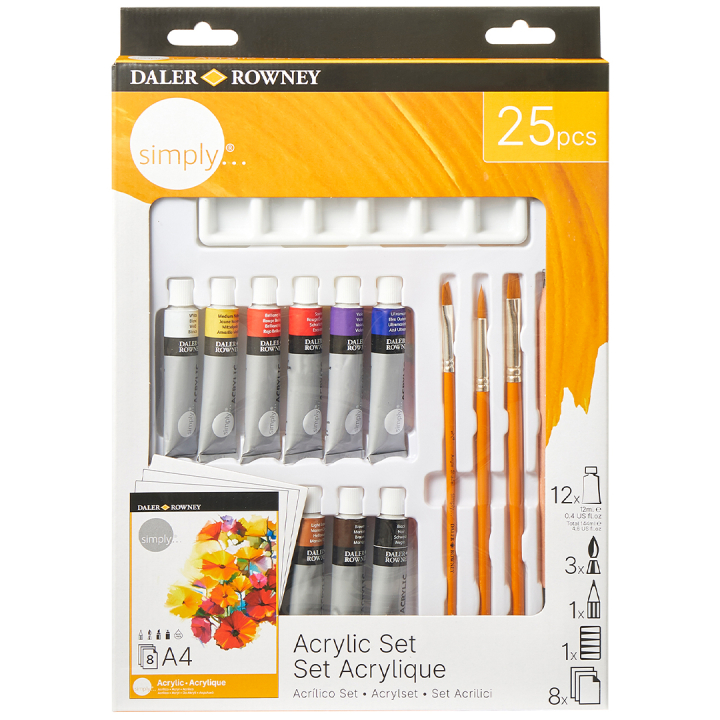 Simply Acrylic Set 25 pcs in the group Art Supplies / Artist colours / Acrylic Paint at Pen Store (133861)