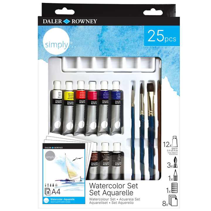 Simply Watercolour Set 25 pcs in the group Art Supplies / Artist colours / Watercolor Paint at Pen Store (133876)