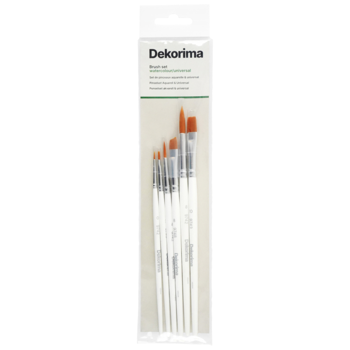Synthetic brushes Watercolour/Universal Set of 6 in the group Art Supplies / Brushes / Watercolour Brushes at Pen Store (133923)
