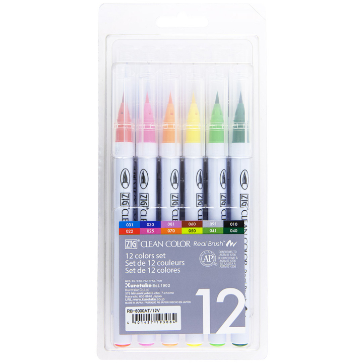 Clean Color Real Brush Set 12 pcs in the group Pens / Artist Pens / Brush Pens at Pen Store (134103)