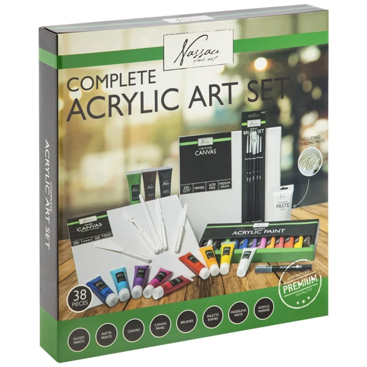 Complete acrylic art set 38 pcs in the group Art Supplies / Art Sets / Beginner sets at Pen Store (134425)