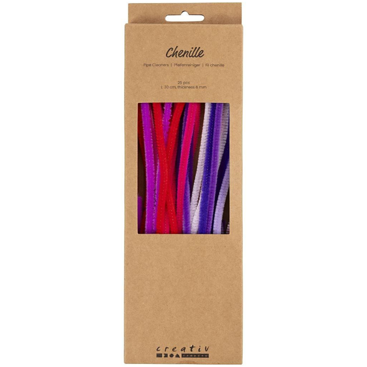 Chenille 30 cm 25-pack Purple pink colour mix in the group Hobby & Creativity / Create / Chenille at Pen Store (134697)