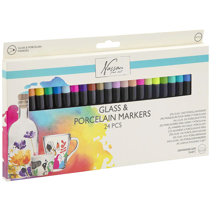 Glass and Porcelain Markers 24-set in the group Hobby & Creativity / Paint / Glass & Porcelain Paint at Pen Store (134881)