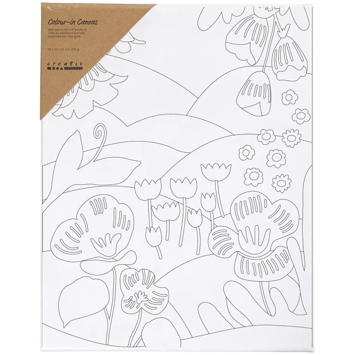 Canvas with print 24x30cm 360g Floral landscape in the group Kids / Kids' Paint & Crafts / Kids' painting accessories at Pen Store (135415)