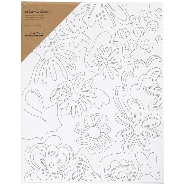 Canvas with print 24x30cm 360g Flowers in the group Kids / Kids' Paint & Crafts / Kids' painting accessories at Pen Store (135416)