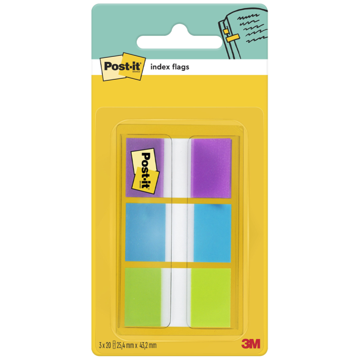 Post-it Index Tabs 25,4x43,2 mm 3 colours in the group Paper & Pads / Note & Memo / Post-it and notepads at Pen Store (135556)