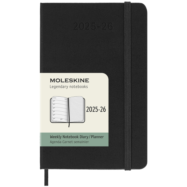 Planner 18M WeekNote Hard Cover Pocket Black in the group Paper & Pads / Planners / 18-Month Planners at Pen Store (135590)