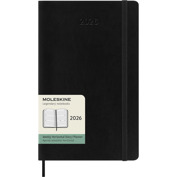 Planner 12M Weekly Horizontal 2026 Softcover Large Black in the group Paper & Pads / Planners / 12-Month Planners at Pen Store (136107)