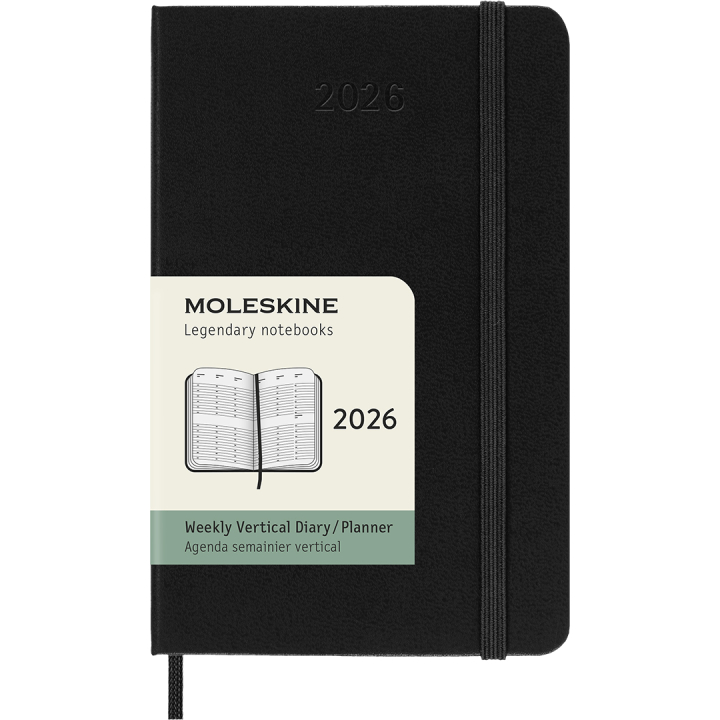Planner 12M Weekly Vertical 2026 Hardcover Pocket Black in the group Paper & Pads / Planners / 12-Month Planners at Pen Store (136131)