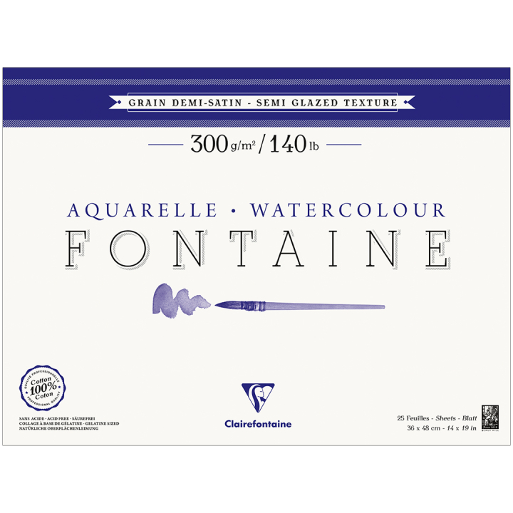 Fontaine Watercolor block Semi-Glazed 36x48 cm 300g in the group Paper & Pads / Artist Pads & Paper / Watercolour Pads at Pen Store (136161)