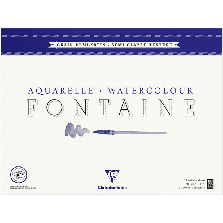 Fontaine Watercolor block Semi-Glazed 42x56 cm 300g in the group Paper & Pads / Artist Pads & Paper / Watercolour Pads at Pen Store (136162)