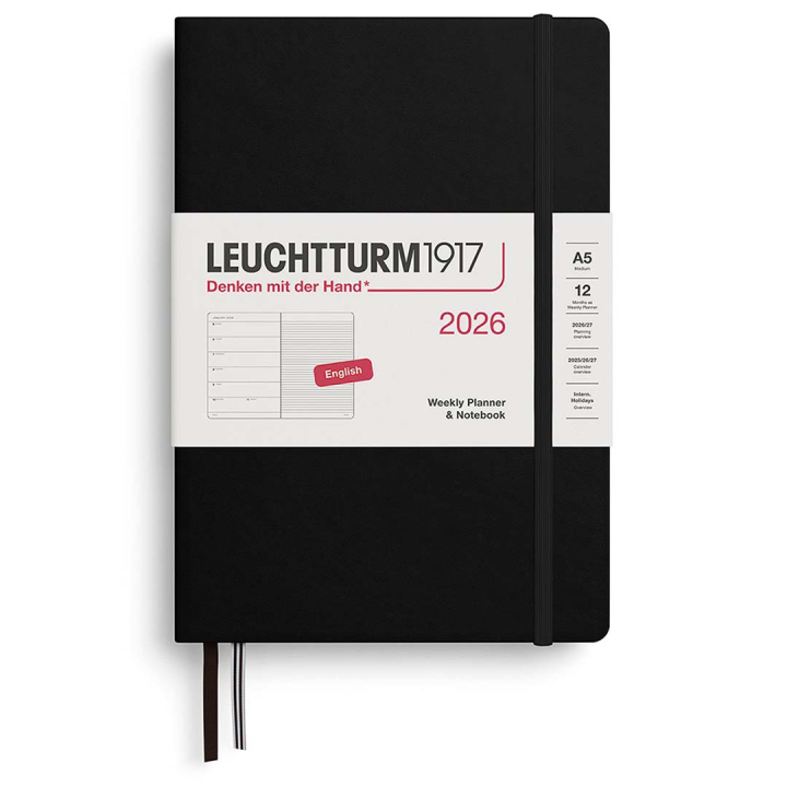 Planner Weekly Planner & Notebook 2026 A5 Black in the group Paper & Pads / Planners / 12-Month Planners at Pen Store (136217)