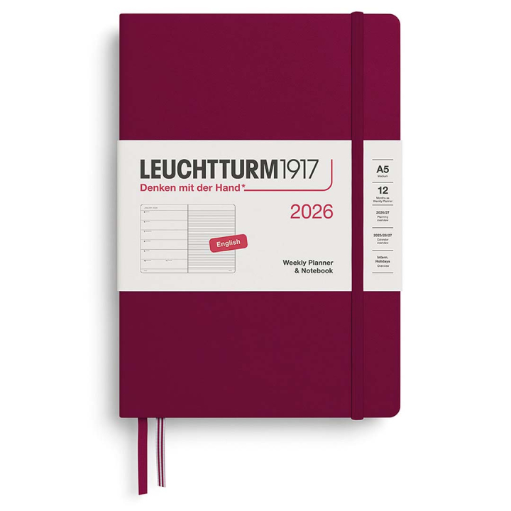 Planner Weekly Planner & Notebook 2026 A5 Port Red in the group Paper & Pads / Planners / 12-Month Planners at Pen Store (136220)
