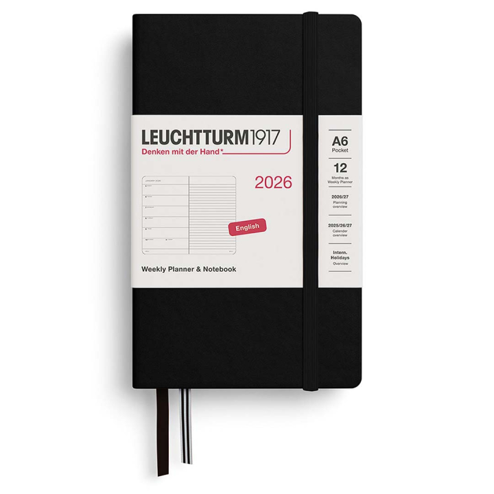 Planner Weekly Planner & Notebook 2026 A6 Black in the group Paper & Pads / Planners / 12-Month Planners at Pen Store (136230)