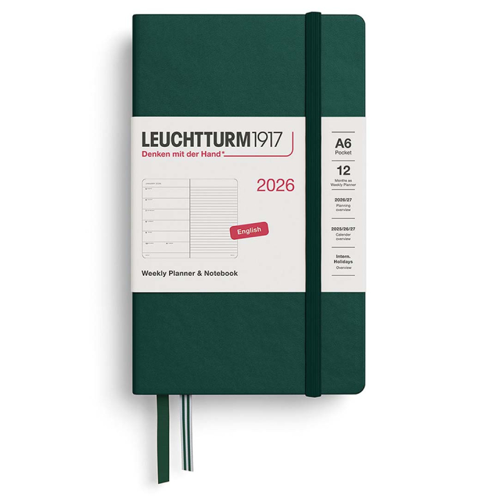 Planner Weekly Planner & Notebook 2026 A6 Forest Green in the group Paper & Pads / Planners / 12-Month Planners at Pen Store (136235)