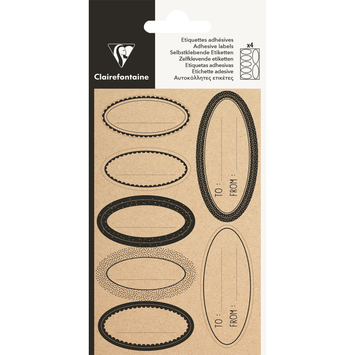 Kraft Label Oval Black in the group Hobby & Creativity / Holidays and seasons / Wrapping at Pen Store (136385)