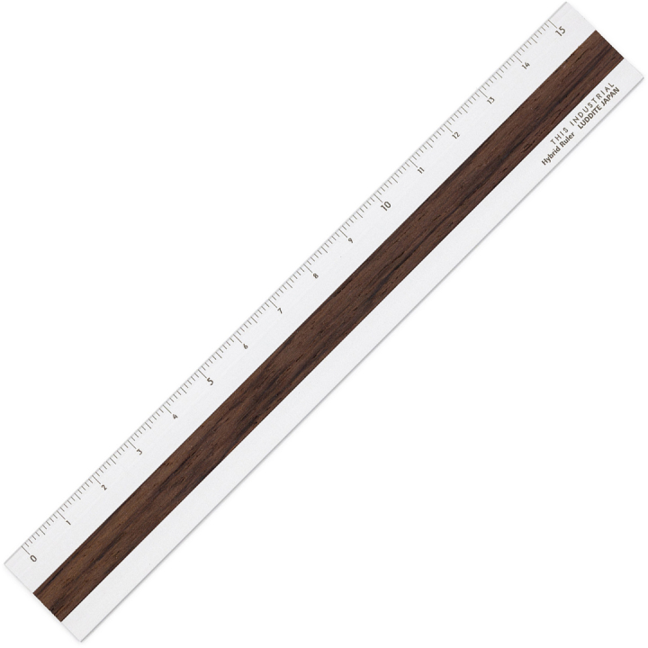 Ruler Aluminium/Wood 15 cm Silver/Indian Rose in the group Hobby & Creativity / Hobby Accessories / Rulers at Pen Store (136450)