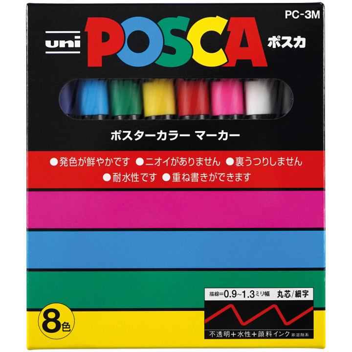 Posca PC-3M Standard tones 8-set in the group Pens / Artist Pens / Acrylic Markers at Pen Store (136462)