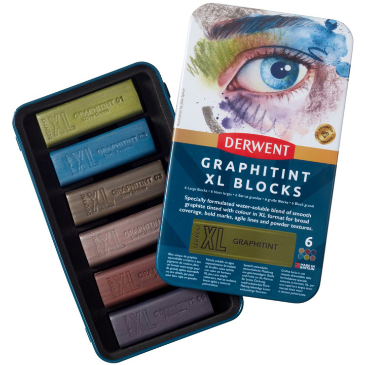 Graphitint XL Blocks Tin Set of 6 in the group Art Supplies / Crayons & Graphite / Graphite & Pencils at Pen Store (136638)