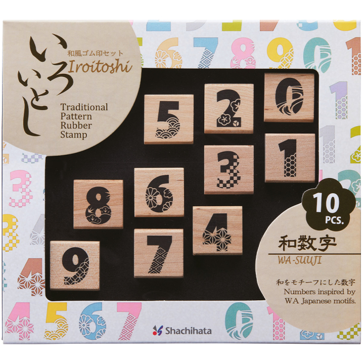 Stamp Set Iroitoshi Wa-suuji 10-Pack in the group Hobby & Creativity / Hobby Accessories / Stamps at Pen Store (136888)