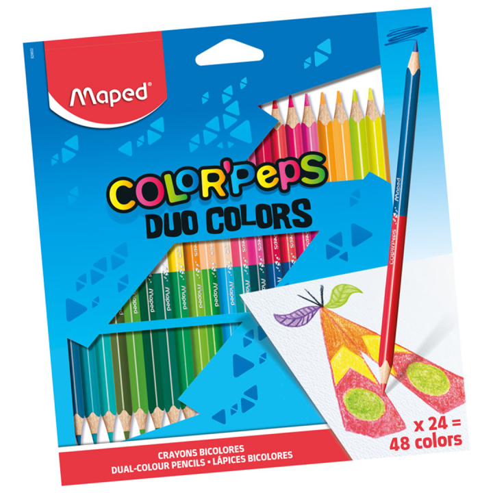 Colouring Pencils Color’Peps Duo Colors Pack of 24 in the group Kids / Kids' Pens / Coloring Pencils for Kids at Pen Store (136943)