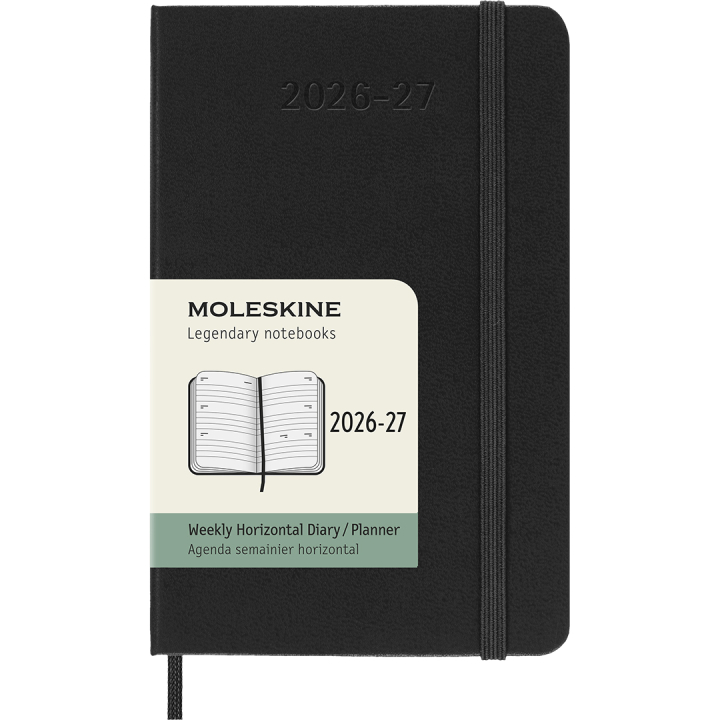Planner 18M Weekly Hard Cover Horisontell Pocket Black in the group Paper & Pads / Planners / 18-Month Planners at Pen Store (137013)