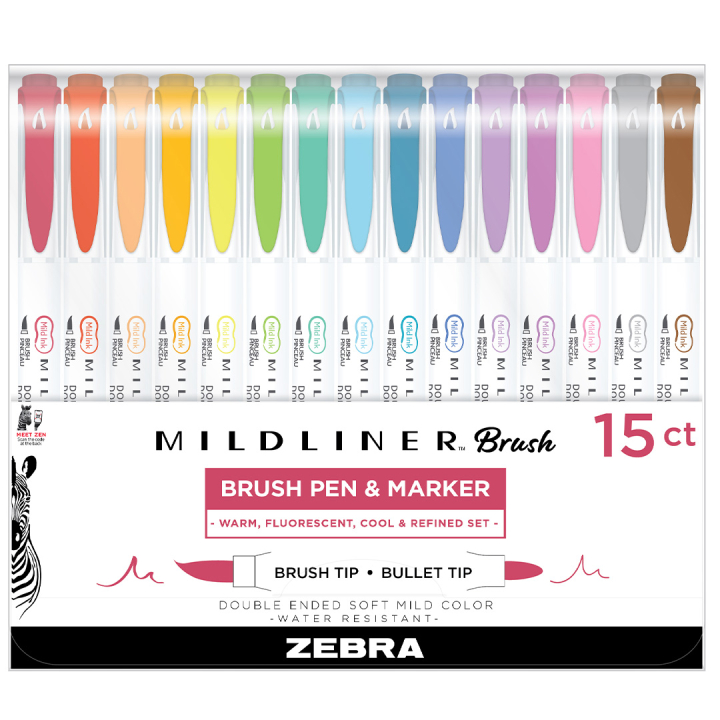 Mildliner Brush 15-pack Friendly in the group Pens / Artist Pens / Brush Pens at Pen Store (137266)