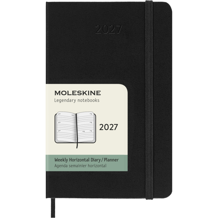 Planner 12M Weekly Horizontal 2027 Hardcover Pocket Black in the group Paper & Pads / Planners / 12-Month Planners at Pen Store (137448)