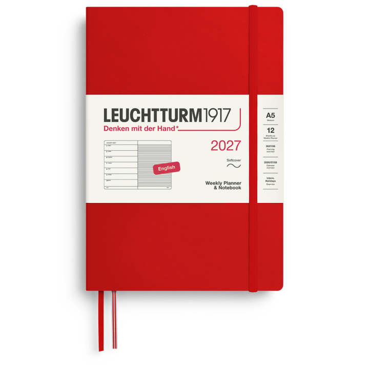 Planner Weekly Planner & Notebook 2027 A5 Soft Cover Cherry in the group Paper & Pads / Planners / 12-Month Planners at Pen Store (137497)