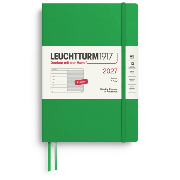 Planner Weekly Planner & Notebook 2027 A5 Soft Cover Spring Leaf in the group Paper & Pads / Planners / 12-Month Planners at Pen Store (137501)