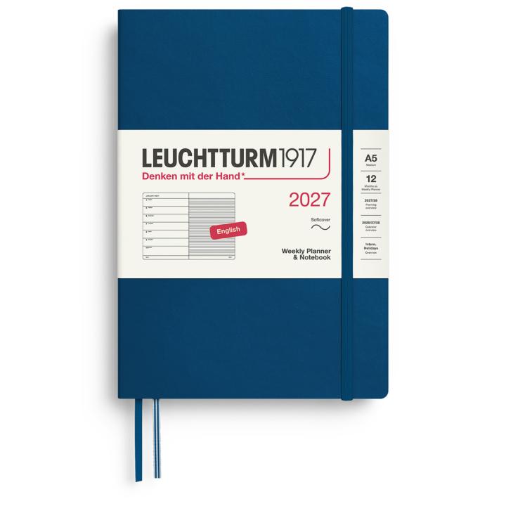 Planner Weekly Planner & Notebook 2027 A5 Soft Cover Indigo in the group Paper & Pads / Planners / 12-Month Planners at Pen Store (137503)