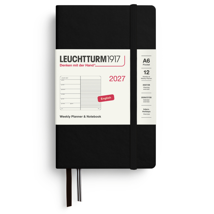 Planner Weekly Planner & Notebook 2027 A6 Black in the group Paper & Pads / Planners / 12-Month Planners at Pen Store (137505)