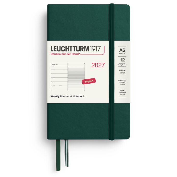 Planner Weekly Planner & Notebook 2027 A6 Forest Green in the group Paper & Pads / Planners / 12-Month Planners at Pen Store (137510)