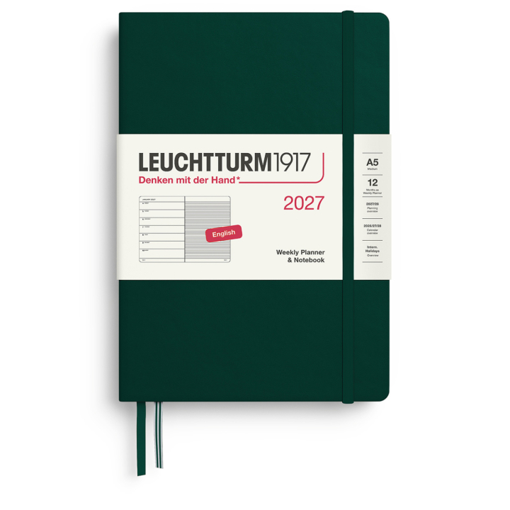 Planner Weekly Planner & Notebook 2026 A5 Forest Green in the group Paper & Pads / Planners / 12-Month Planners at Pen Store (137521)