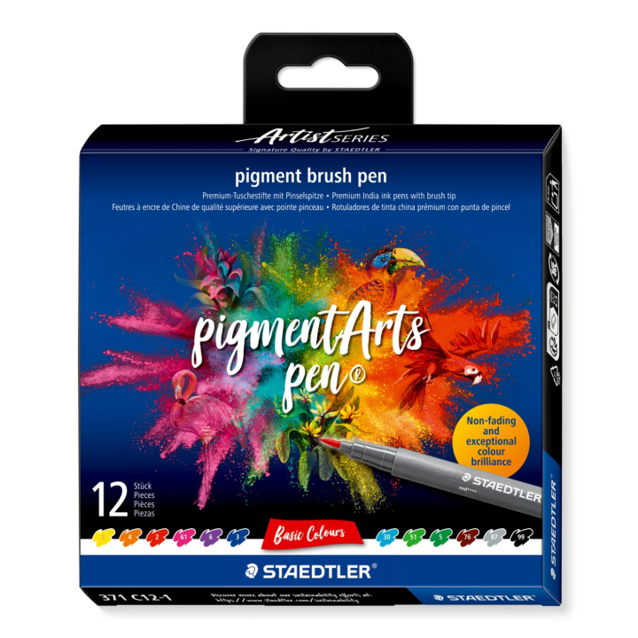 Pigment Arts Brush Pen set of 12 Basic in the group Pens / Artist Pens / Brush Pens at Pen Store (137620)