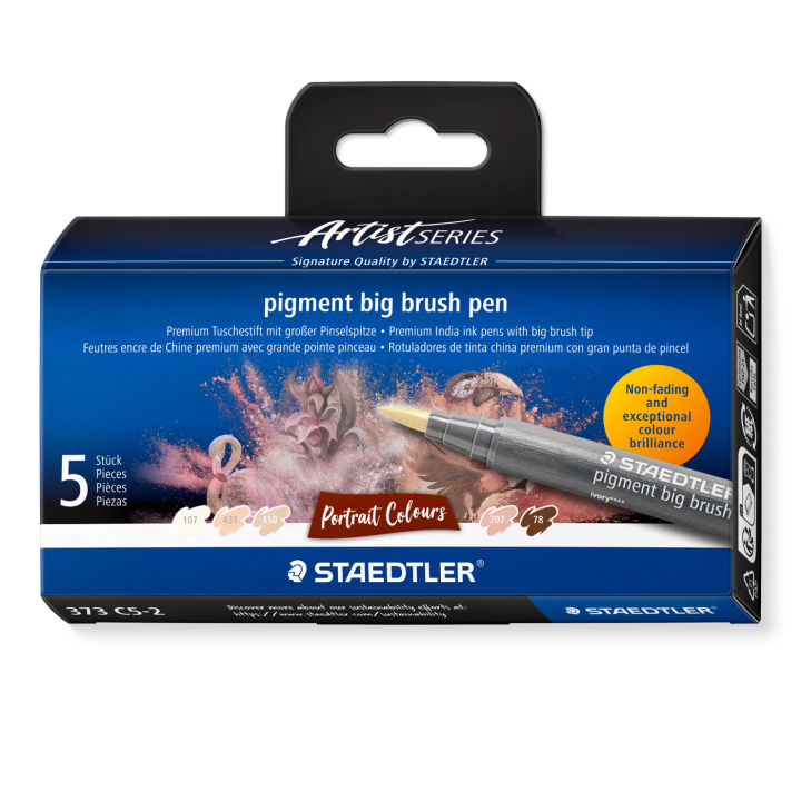 Pigment Arts Big Brush Pen set of 5 Portrait in the group Pens / Artist Pens / Brush Pens at Pen Store (137630)