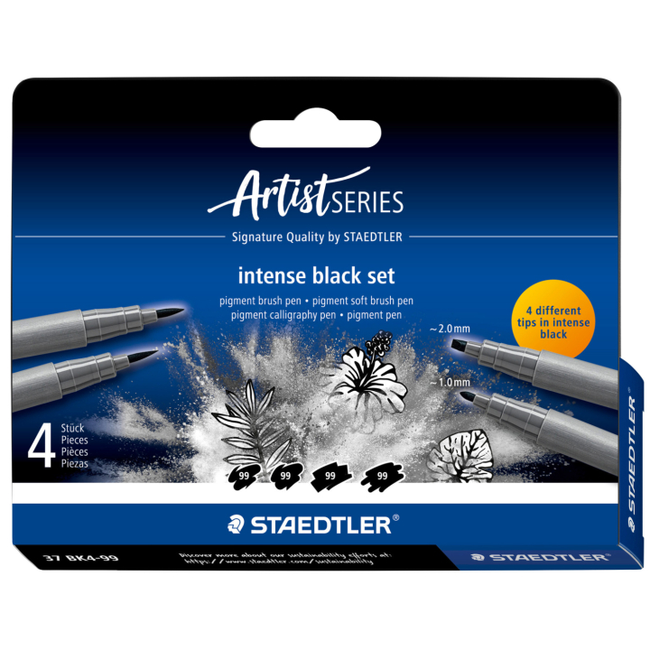 Pigment Arts Intense Black set of 4 in the group Pens / Artist Pens / Felt Tip Pens at Pen Store (137634)