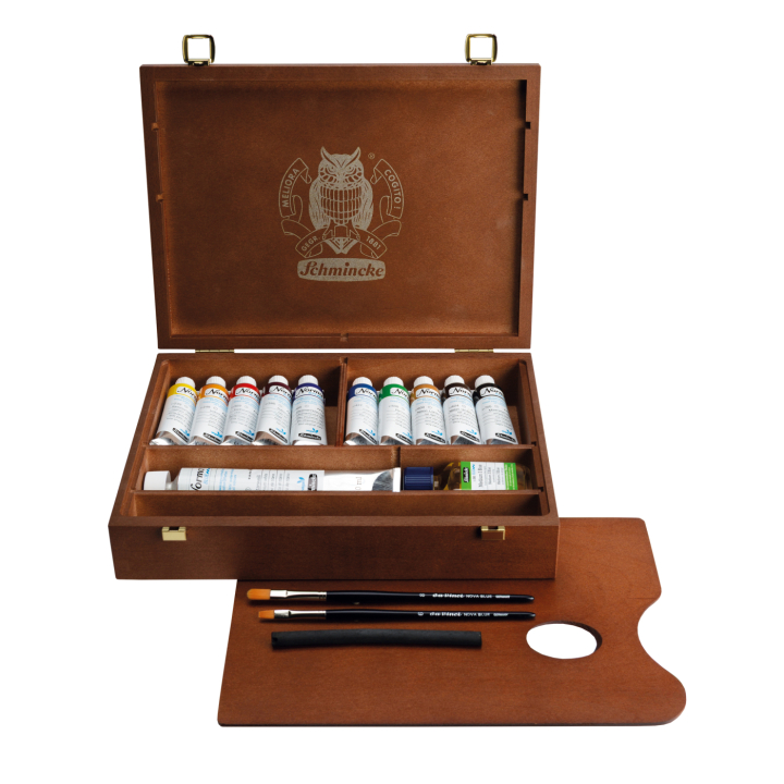 Oil Colour Norma Blue Wooden Set in the group Art Supplies / Artist colours / Oil Paint at Pen Store (137788)