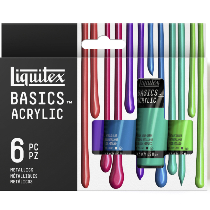 Acrylic Paint Basics Metallic Set 6x22 ml in the group Art Supplies / Artist colours / Acrylic Paint at Pen Store (137836)