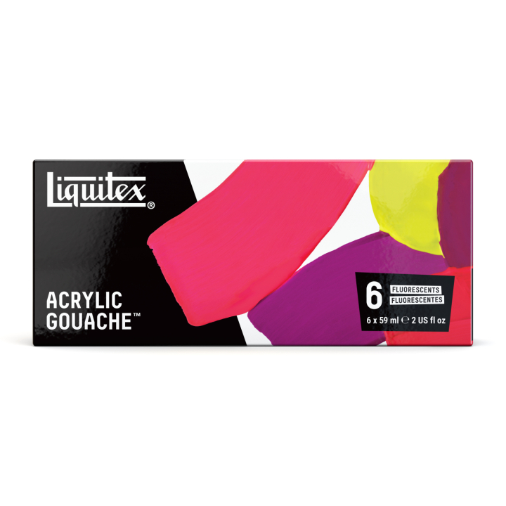 Gouache Paint Fluorescent Set 6x59 ml in the group Art Supplies / Artist colours / Gouache at Pen Store (137842)