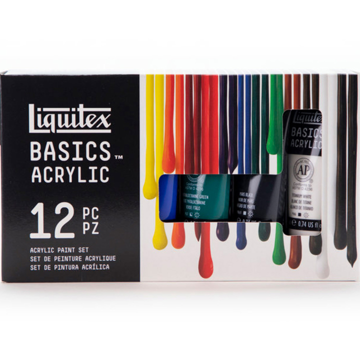 Basics Acrylic Paint Set 12x22 ml in the group Art Supplies / Artist colours / Acrylic Paint at Pen Store (137850)