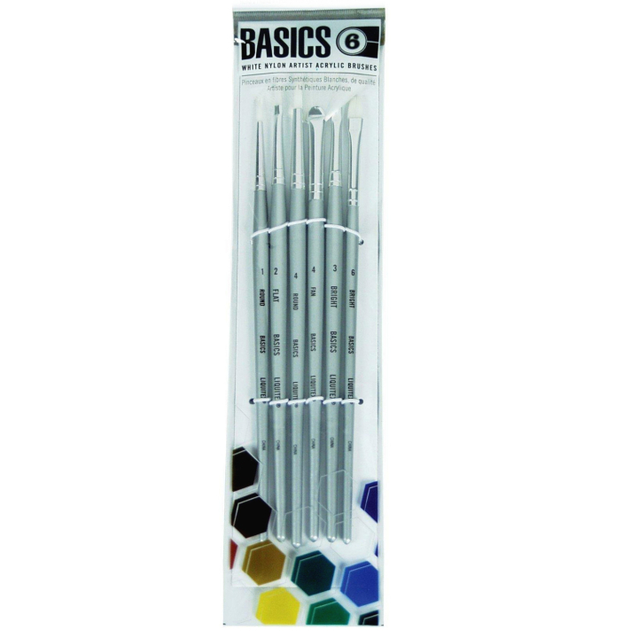 Synthetic Acrylic Brushes Short Handle 6-pack in the group Art Supplies / Brushes / Synthetic Brushes at Pen Store (137853)