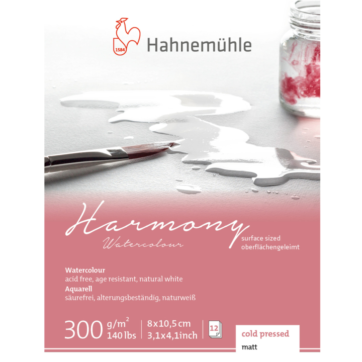 Watercolour Paper Harmony 300g 8 x 10,5 cm in the group Paper & Pads / Artist Pads & Paper / Watercolour Pads at Pen Store (137997)